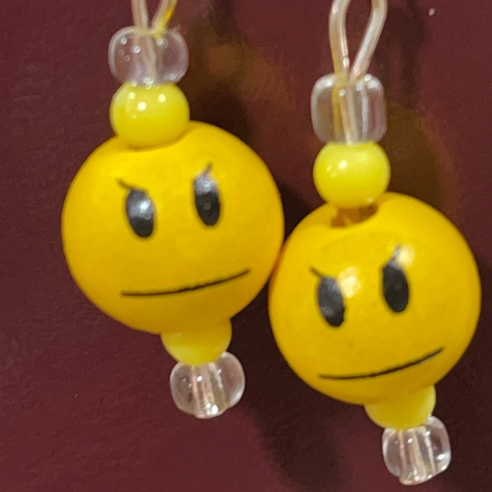 Grumpy face earrings